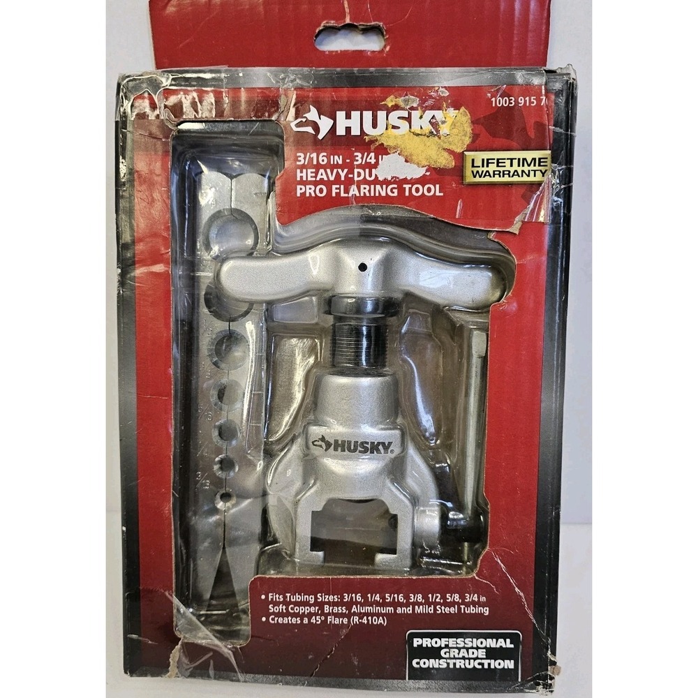 Husky 1003915700 Heavy-Duty Pro Flaring Tool Set 3/16–3/4 in – New, Damaged Box‎
